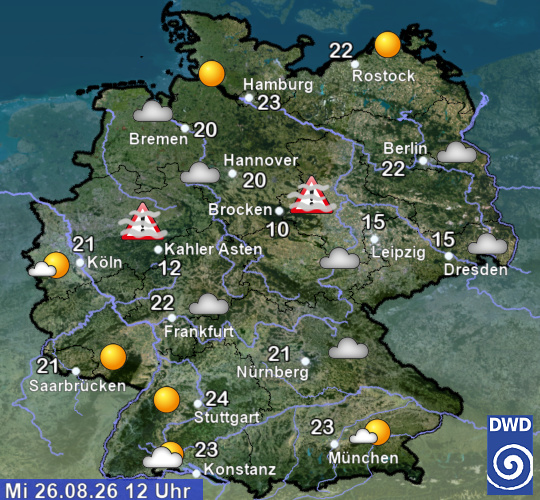 Current weather over Germany